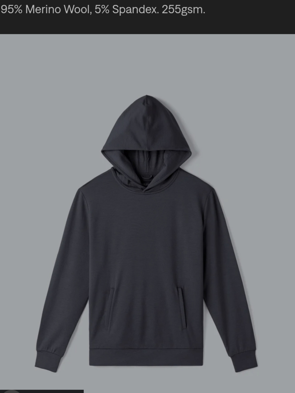Unbound Merino Charcoal Transit Hoodie Like New XL
